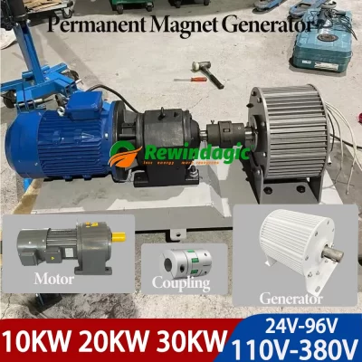 Baixo rpm 10kw 20kw 30kw 220v 230v 380v gerador de ímã permanente com motor 380v motor trifásico com alternador redutor