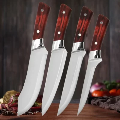1-4 pçs facas de cozinha forjadas faca de desossa de aço inoxidável faca do chef para cozinhar faca de frutas churrasco cutelo de carne facas de açougueiro