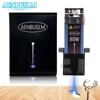 Aebmuslm 80w cabeça de laser para gravador cnc corte madeira diy ferramentas laser 450nm luz azul módulo laser assistência ar para máquina laser