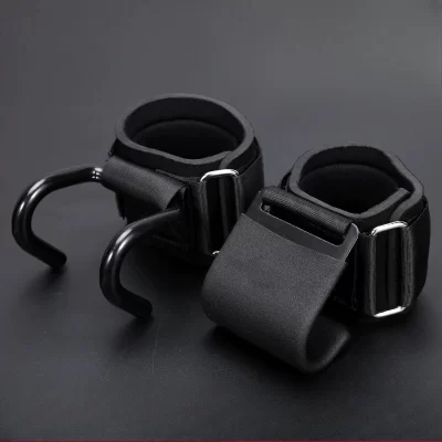 1pc ganchos de levantamento de peso mão-bar tiras de pulso ginásio fitness gancho cinta de peso pull-ups luvas de levantamento de energia para treinamento de peso