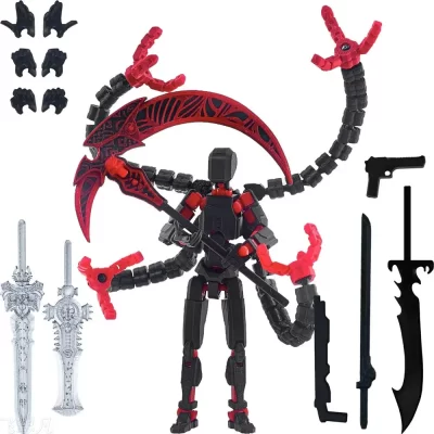 Montagem concluída figura de ação t13 3d impresso multi-articulado móvel titan 13 sorte manequim nova robô figura de ação desktop