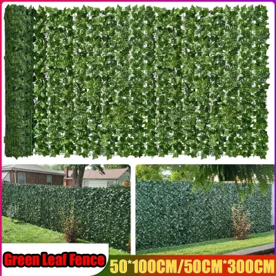 1m/3m painéis de cerca de folha verde artificial tela de cerca de privacidade falsa para decoração de varanda de jardim ao ar livre de casa