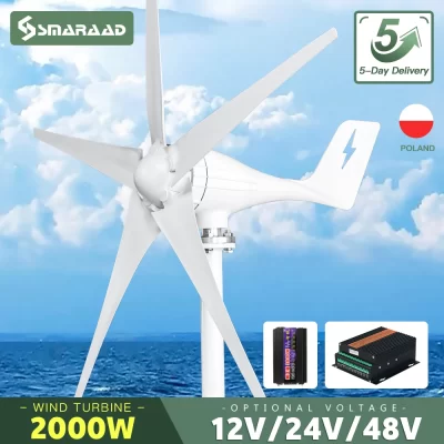 Gerador de turbina eólica 3000w horizontal 12v 24v dínamo magnético de energia livre forte potência 220v saída inversora para casa