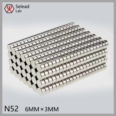 Seleadlab 100pcs N52 6*3 Forte Super Padrão Redondo Terras Raras Ímãs de Neodímio Permanentes Para Impressora 3D Voron 2.4 Trident