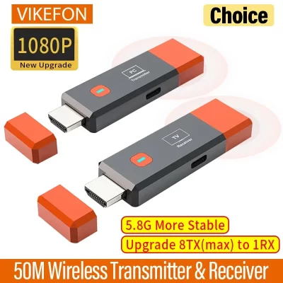 Transmissor de vídeo hdmi sem fio e kit extensor receptor tv vara dongle adaptador para câmera pc portátil para projetor monitor tv