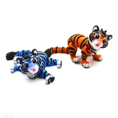 Modelo de impressão 3d brinquedos mini boneca tigre colorida multi-articulações móveis acessórios de decoração para casa presentes das crianças