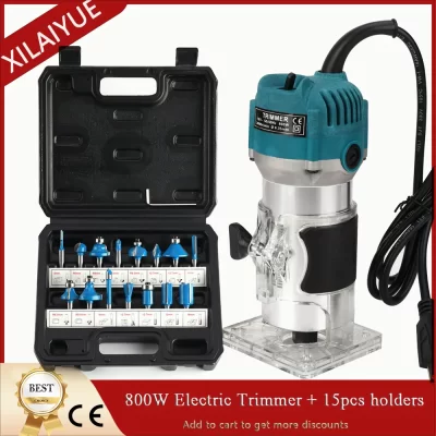 Aparador elétrico para carpintaria, 800w, 30000rpm, máquina roteadora de madeira, fresagem manual, escultura, gravura, ferramentas elétricas com cortador de moinho