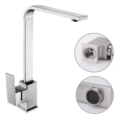 Torneira Pia De Cozinha Gourmet 360º Monocomando Misturador Agua Quente E Fria Cromado Prata Dc6017a Luuk Young