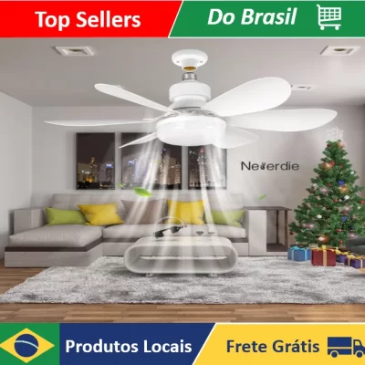 Ventilador De Teto 6 pás Wind Light Silent Ponente Controle Remoto Lcg led 60w - Neverdie Store