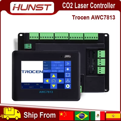 Hunst trocen awc7813 controlador laser co2 sistema de controle dsp diy controle laser substituir awc608 awc708 6442g 6445g