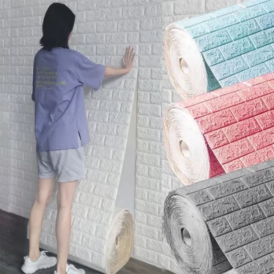 70cm * 1m 3D Brick Pattern Wall Sticker Painel autoadesivo impermeável Sala de estar Wallpaper Decoração para casa