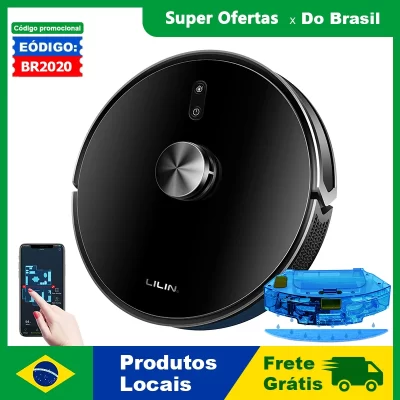 Liectroux/LILIN X6 LDS Aspirador de pó robô, navegação a laser Lidar, combinação de limpeza a seco e a úmido, sucção de 6500Pa, mapa de vários andares, esfregão úmido em forma de Y, limpeza de carpete com reforço turbo