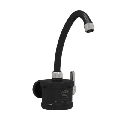 Torneira Elétrica Bica Alta Para Parede 4 Temperaturas Plus Preto/Cromado 5500W/220V Durín