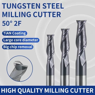 Fresa hrc50 2 flauta 1mm 3mm 6mm 8mm 12mm 20mm, fresagem de liga de carboneto de tungstênio, fresa de aço, máquinas cnc