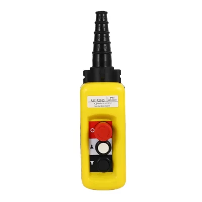 Interruptor handheld impermeável do botão de pressão do pendente XAC-A2913 do controle do elevador com punho bonde da grua, 2 botões com duas velocidades e