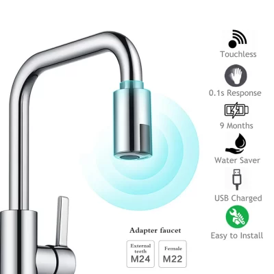 Faucet inteligente sem contato com sensor infravermelho, bocal de economia de água, adaptador para cozinha e banheiro sensor de torneira sensor de torneira torneira cozinha torneira gourmet de cozinha