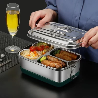 304 lancheira de aço inoxidável dupla camada selada térmica bento caixa portátil alimentos frescos-mantendo recipiente de armazenamento tigela de aquecimento