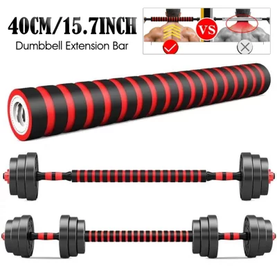Haltere Haste de Conexão, Conector Barbell Variável, Ginásio Excersize Training Equipment, Espuma Pad Acessórios, 40cm