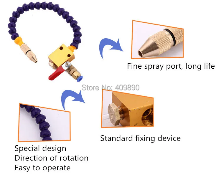 Sistema de pulverização do líquido de arrefecimento para tubulação de ar 8mm, fresadora cnc de torno - Image 6