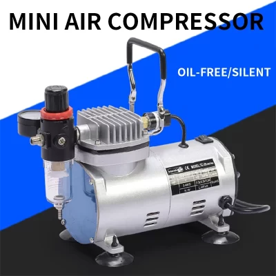 Mini compressor de ar, bomba de ar pequena, pintura ultra silenciosa, sem óleo do pulverizador, mobília de couro, toque-acima, TC-20B pintura e impressão