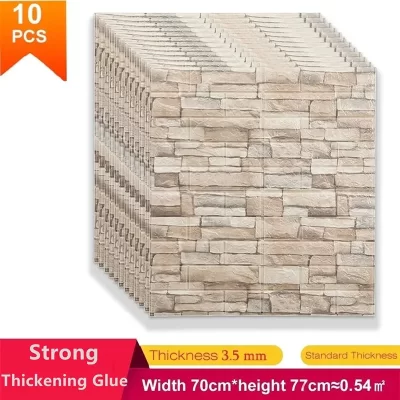 10 pçs 3d casca e vara adesivos de parede decoração para casa sala estar espuma à prova dwaterproof água vinil pvc 70x77cm painéis autoadesivos papel de parede
