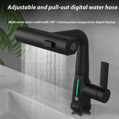 Torneira digital para banheira, spray de 3 trilhos, água quente e fria, torneira de cozinha misturadora para pia