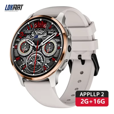 LOKMAT-Smartwatch para homens, 4G LTE, cartão SIM, GPS, WiFi, 2G + 16G, NFC, Android, câmera, videochamadas, telefone para homens, Novo, 2022