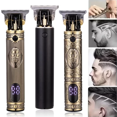 T9 máquina de cortar cabelo barba barbear corpo aparador de pêlos clippers para homens elétricos máquina de corte de cabelo 0mm barbeiro barbeador display lcd