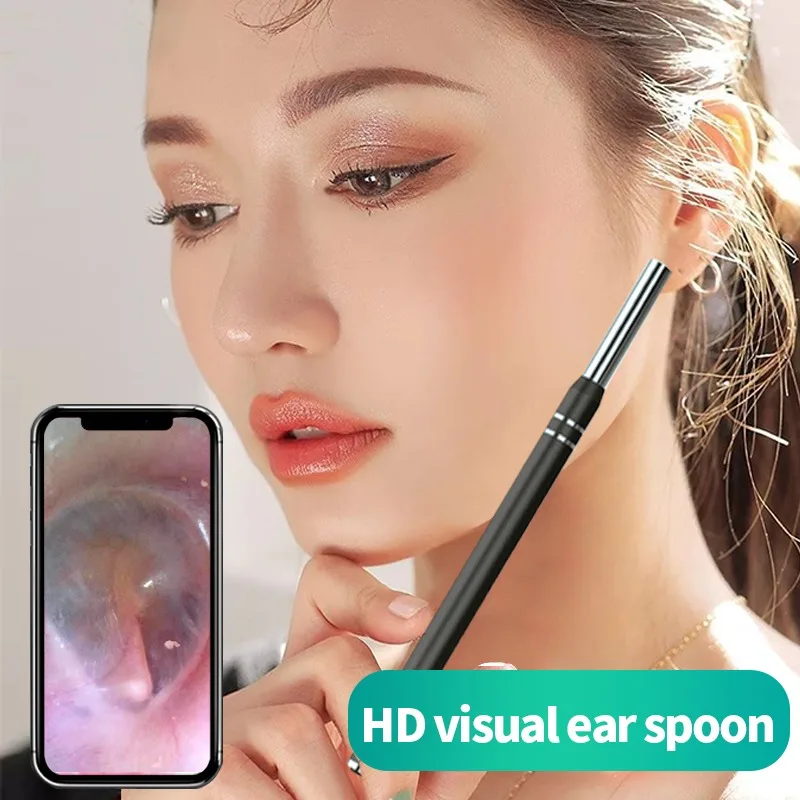 Smart ear cleaner endoscópio colher câmera picador remoção de cera limpeza visual earpick nariz otoscópio para samsung xiaomi android diy - Image 2