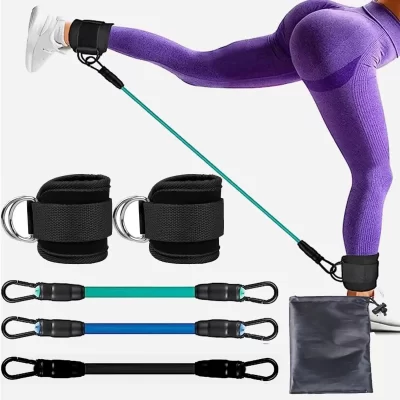 Faixa de resistência para tornozelo, faixa de resistência para quadril, perna, corda de tração, fitness, treinamento elástico, casa, yoga, pilate, crossfit, treino, equipamento de ginástica