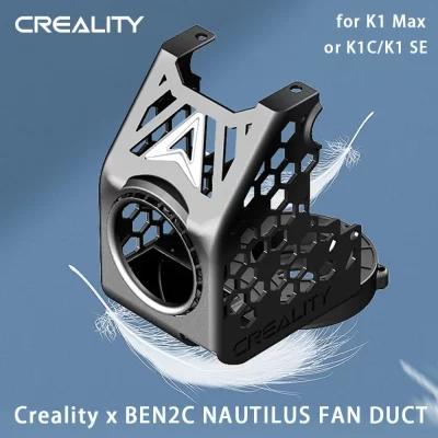 Creality X BEN2C NAUTILUS VENTILADOR DUCT 20-30% mais leve elimina o resfriamento Zona cega M para K1 Max C para K1C/K1 SE peças de impressora 3D