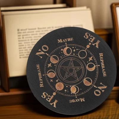 Pêndulo De Madeira Estrela Radiestesia Adivinhação Board, Mensagem Metafísica, Placa Pad, Wicca Altar, Iniciante, Feitiçaria Abastecimento