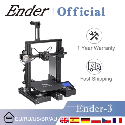 Creality Ender-3 com kit de acessórios impressora 3d Ender-3 atualizada com conjunto de vidro v-slot mk extrusora reenviar impressão de falha de energia