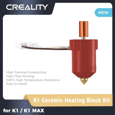 Kit de bloco de aquecimento cerâmico Creality K1 material premium 300 ° Alimentação uniforme de impressão de alto tem/fluxo C para impressora 3D K1/K1MAX