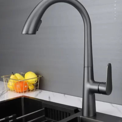 Torneira de cozinha, torneira oculta telescópica universal extraível fria e quente