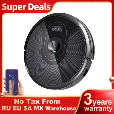 ABIR Smart Robot Cleaner, Smart Eye System, Software Virtual Blocker, Limpeza da zona do aplicativo, Sucção 6000PA, Esfregão molhado inteligente para casa