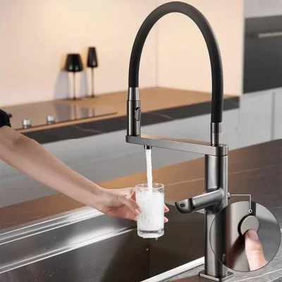 Torneira de cozinha com sensor inteligente, toque digital, controle de temperatura, misturador de água quente e fria, torneira para beber direto