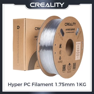 Creality Hyper PC Filament 1.75mm 1KG Transparente Resistente e Rígido Alta Resistência ao Calor Novo Filamento de Impressora 3D para Todas as Impressoras 3D