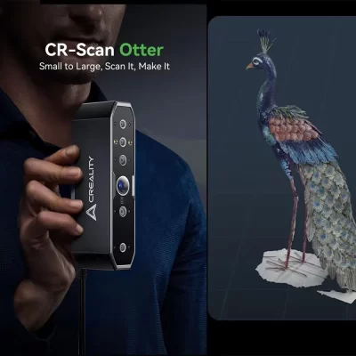 Creality CR-Scan Otter 3D Scanner portátil Precisão de 0,02 mm Digitalização colorida de 24 bits Anti-vibração Visão estéreo de 4 lentes