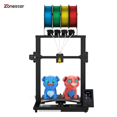 ZONESTAR Z8PM4 PRO FDM Impressora 3D 4-IN-1-OUT Todo Metal Extrusora Mix Color Printing Suporte Auto Nível 300x300x400mm Área de Construção