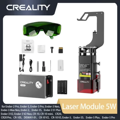 Creality CV-Kit de módulo de gravação a laser 5W 0,06 mm de alta precisão e escultura de energia para impressoras 3D Ender 3/Ender-3 V2/3 S1/CR-10 CR20
