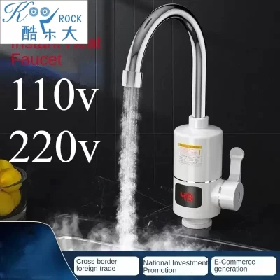 Torneira de cozinha de água quente de 3 segundos, torneira de aquecimento elétrico instantâneo de 110V 220V, aquecedor de água quente inteligente para cozinhas pequenas