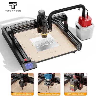 Twotrees ttc450 cnc roteador fresadora máquina de corte gravador a laser de 3 eixos/4 eixos para vidro acrílico pcb madeira pvc mdf metal