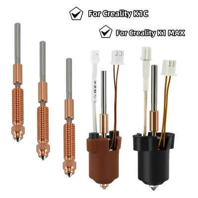 Para creality k1c k1 max hotend kit de bloco de aquecimento cerâmico peças de impressora 3d kit de bocal de troca rápida resistência de quebra de calor hotend