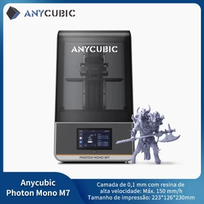 Pré-venda anycúbico fóton mono m7 14k + 10 ''resina lcd mono msla velocidade da impressora 3d até 170 mm/h tamanho de impressão 223*126*230mm