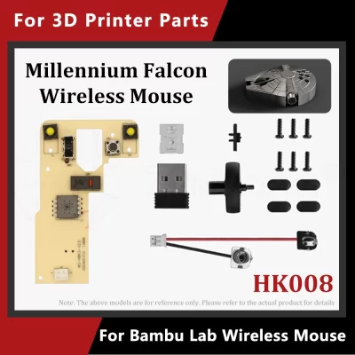 Para Bambu Lab Millennium Falcon Mouse Sem Fio HK008 DIY Componentes Modelo Criativo Peças de Impressora 3D