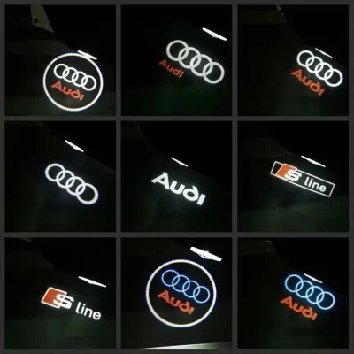 AUDI Logotipo da porta do carro luz Led HD lâmpada do projetor para A3 A4 B8 8P 8V A6 C7 A5 Q5 B7 B6 B9 SLINE QUTTRO RS Q3 Q7 S3 S4 S5 S6 S8