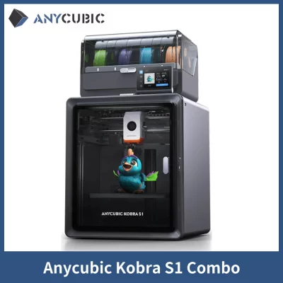 Anycubic Kobra S1 Combo Impressora 3D, impressora 3D multicolorida de alta velocidade máx. 600 mm/s, alta precisão, estrutura estável XY do núcleo, impressão ultra-silenciosa 250 * 250 * 250 mm