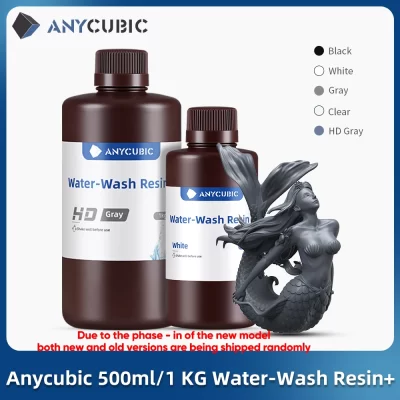 Resina de lavagem de água ANYCUBIC para impressora 3D 405nm Resina UV lavável Resina de impressora 3D para DLP LCD Material de impressão 3D