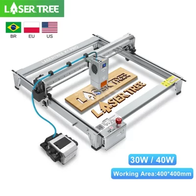 Laser tree k1 pro gravador a laser com módulo laser 30w 40w air assist máquina de corte de gravura em madeira área para trabalhar madeira 400x400mm